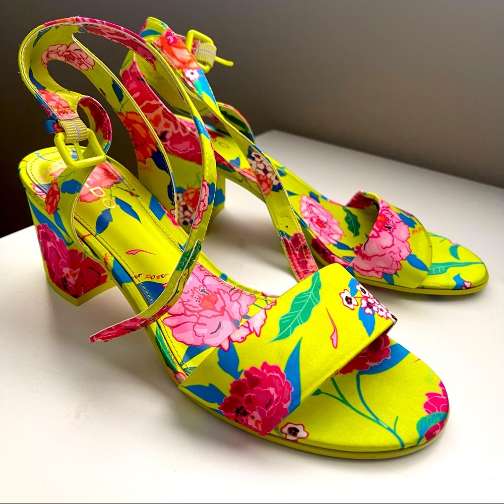 Floral Yellow and Pink Women's Sandals